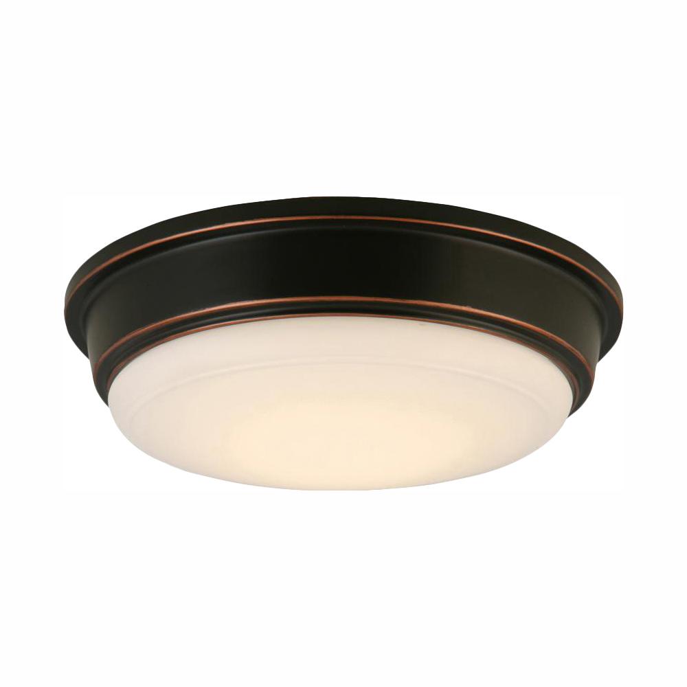 Hampton Bay Oil Rubbed Bronze Integrated Led Outdoor Flush Mount