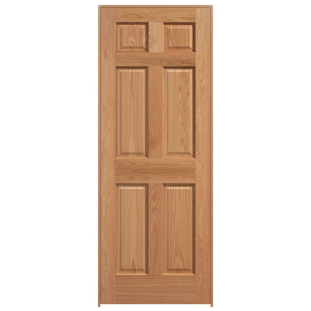 Masonite 24 in. x 80 in. Smooth 6-Panel Solid Core Unfinished Pine