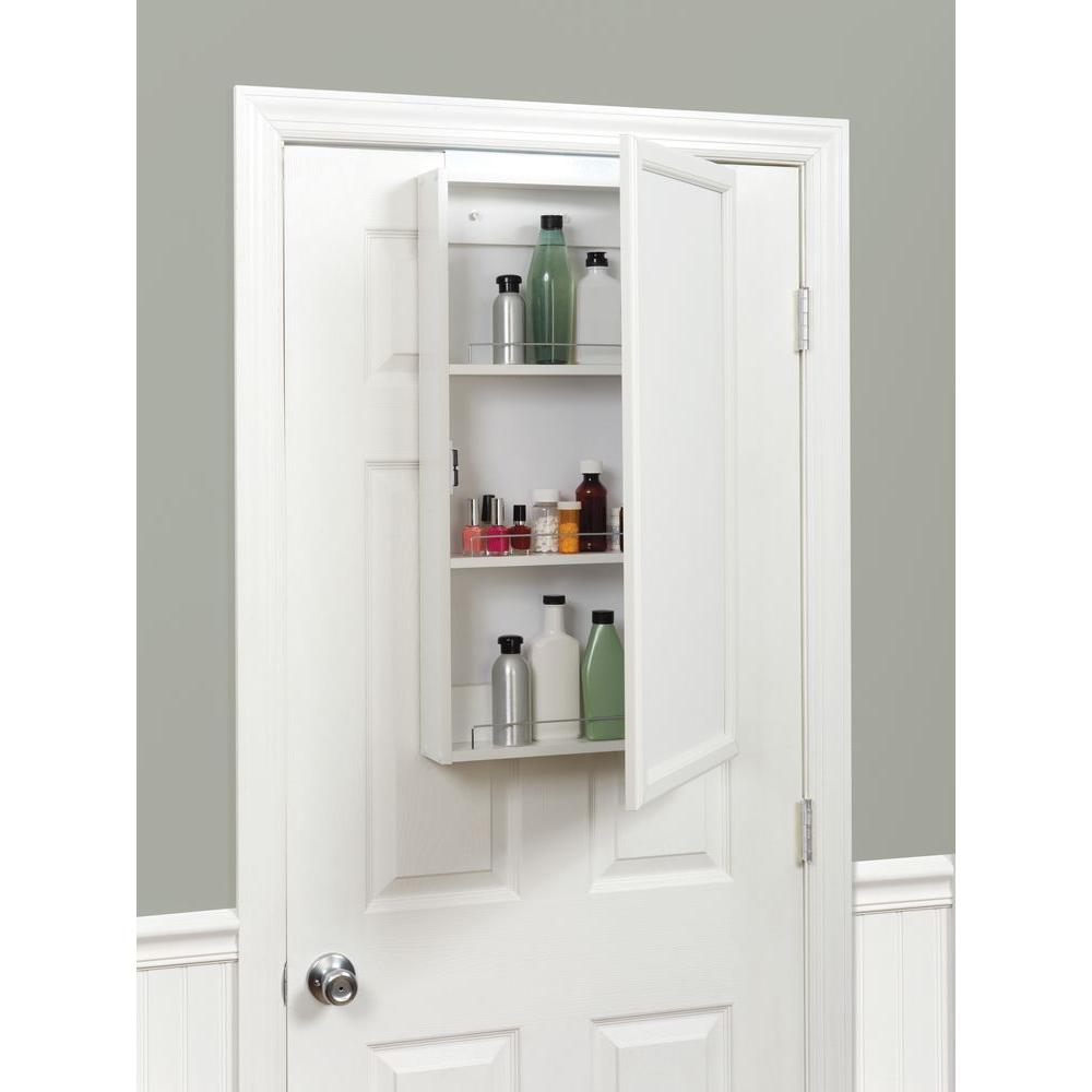 Zenna Home 36 In X 16 In Over The Door Medicine Cabinet With Mirror In White Wrw1632bd The Home Depot