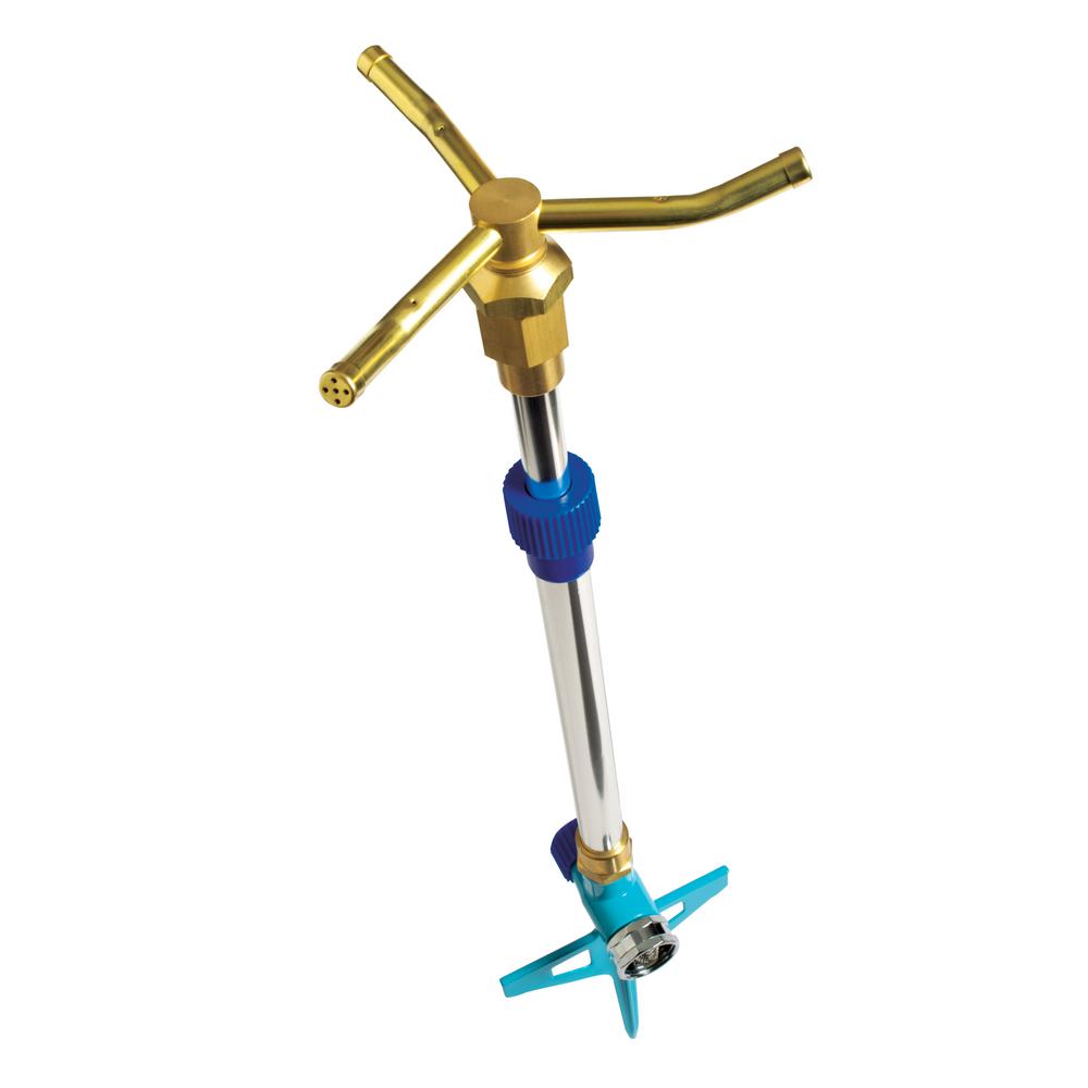 AQUA JOE 360Degree 3Arm Brass Rotary Telescoping SprinklerAJISTAS