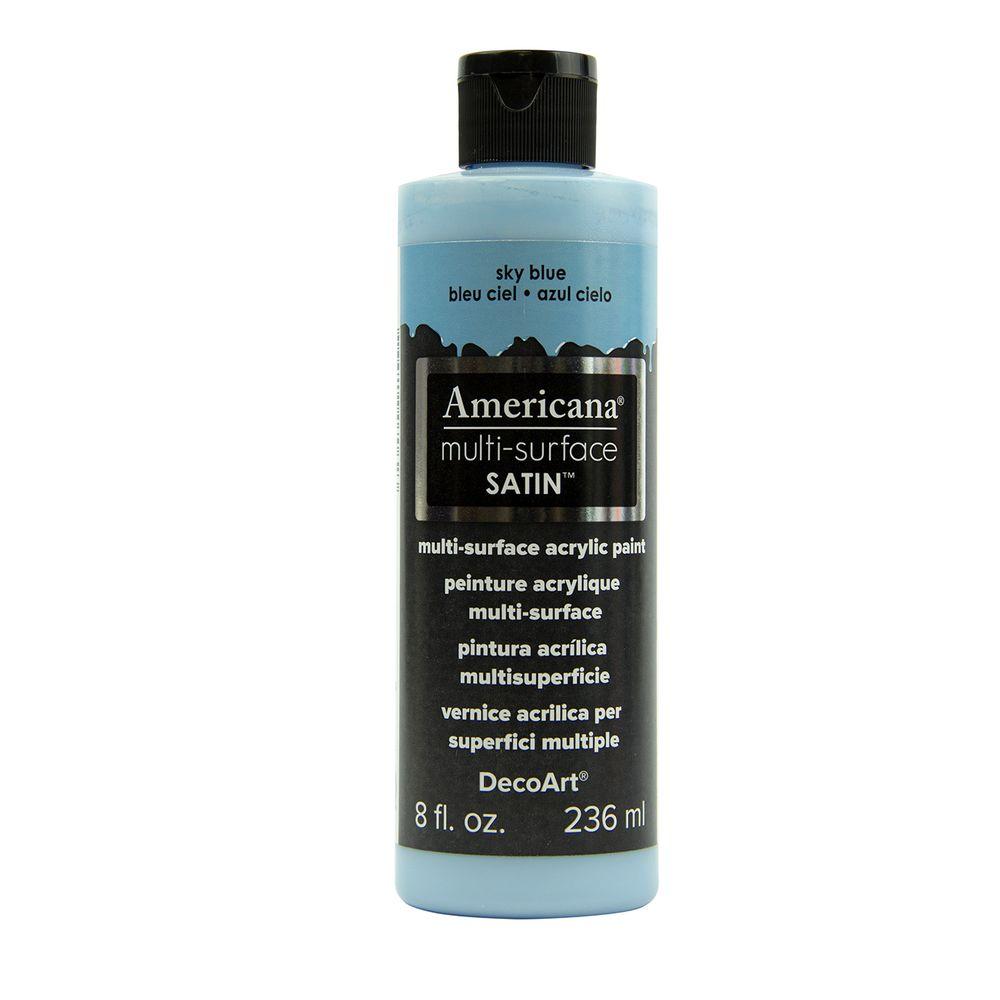 DecoArt Americana 8 oz. Sky Blue Satin MultiSurface Acrylic Paint