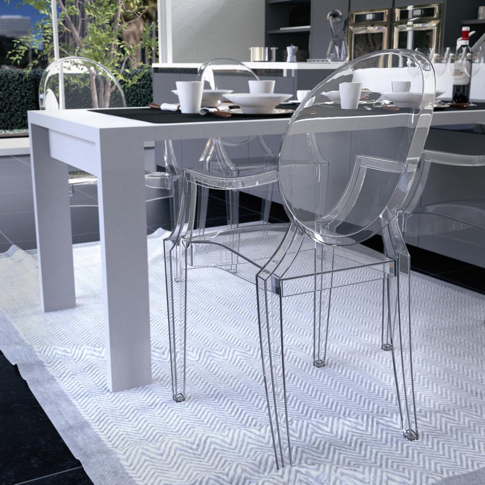 Plastic Clear Arm Chair Furniture Seat Kitchen Kitchen ...