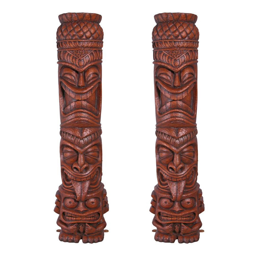 Design Toscano Grand Island Tiki Totem Statue Set 2 Piece
