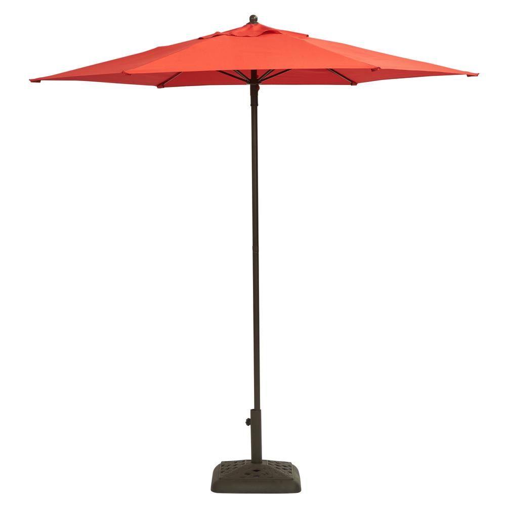 No Tilt Patio Umbrellas Furniture The Home Depot Steel Patio Umbrella In Ruby