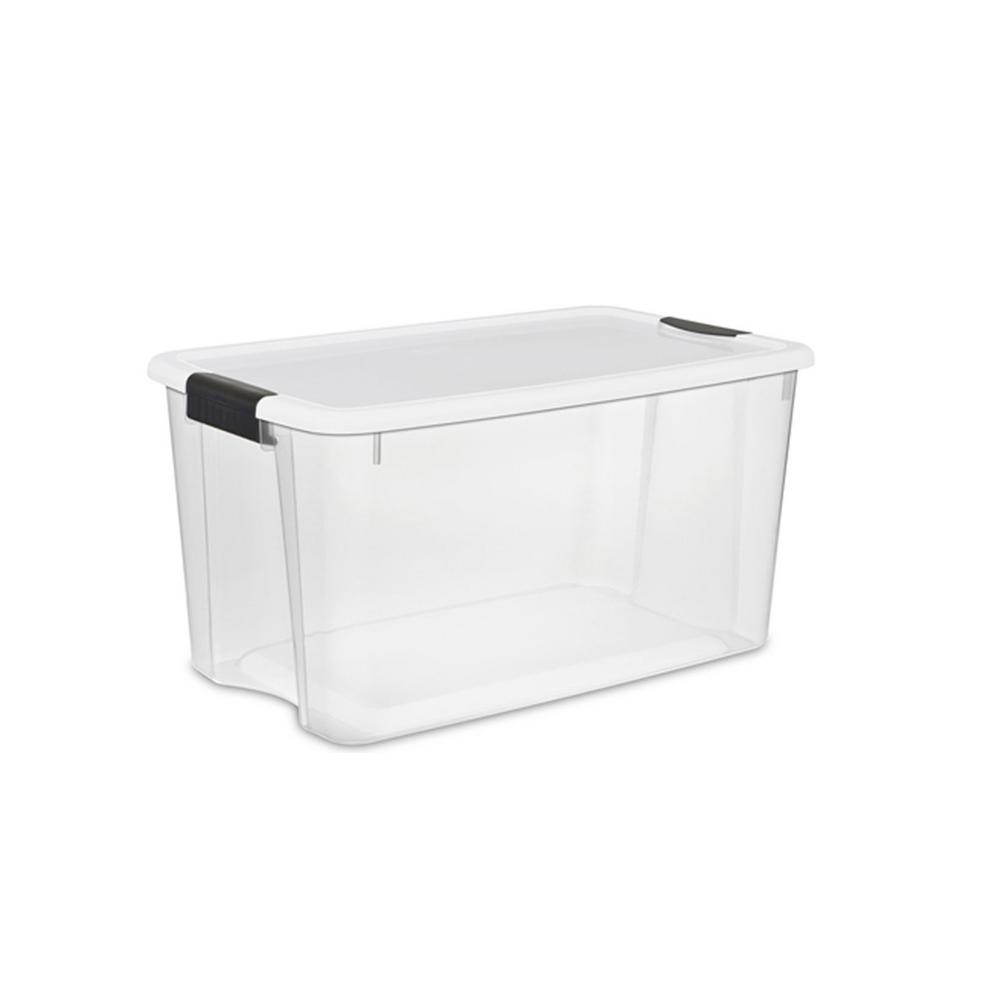 Sterilite 70 Qt. Ultra Latch Storage Box with Lid & See-Through Base ...