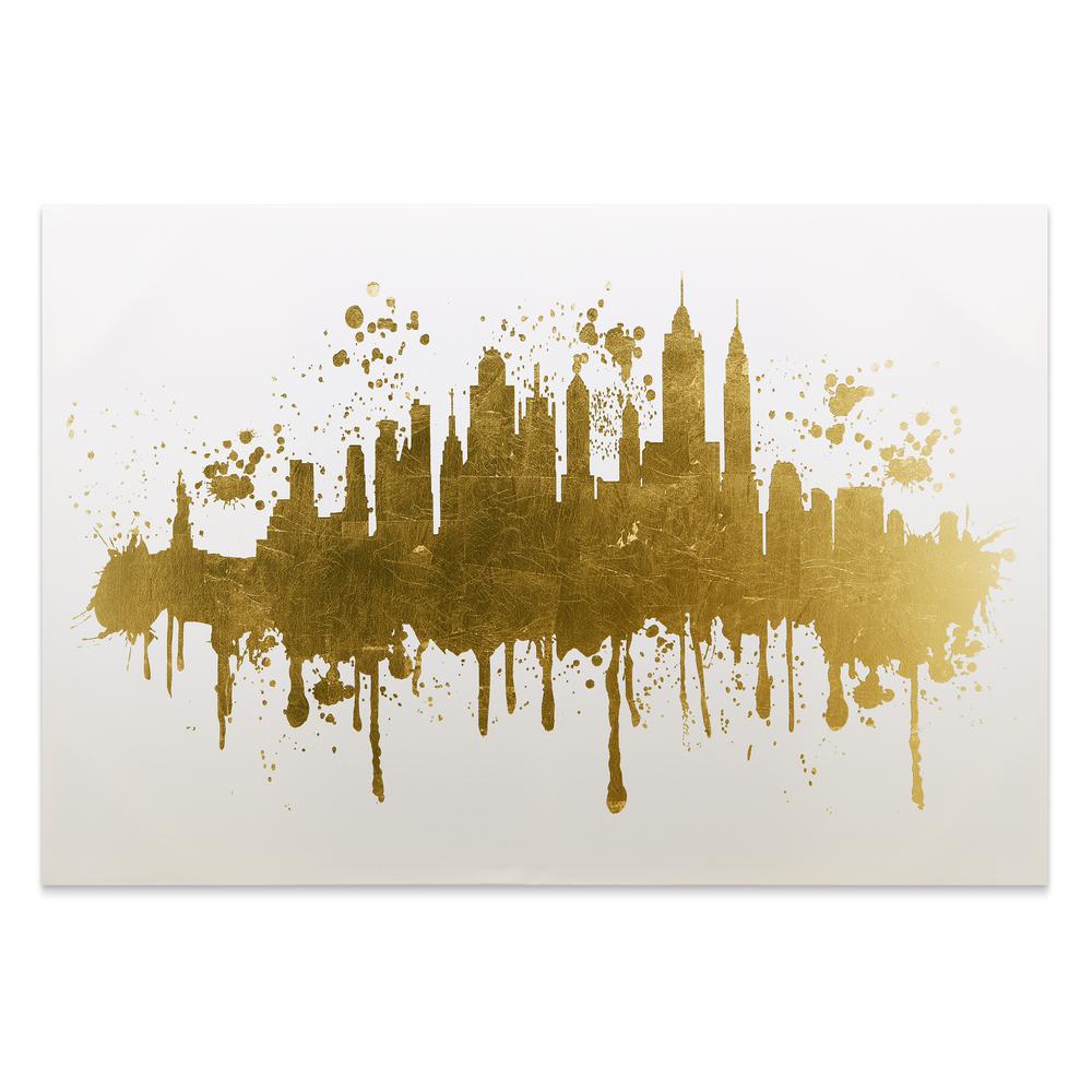 30 In X 45 Nyc Skyline Gallery Wrap Gold Stamped Canvas Nyc Skyline Gallery Wrap Gold Stamped
