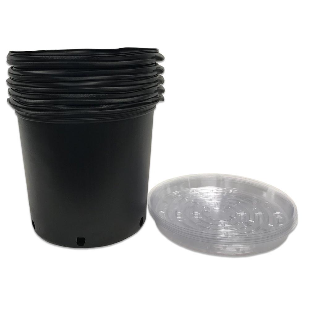 Nursery Pots Planters The Home Depot Plastic Nursery Trade Pots With Saucers 5 Pack