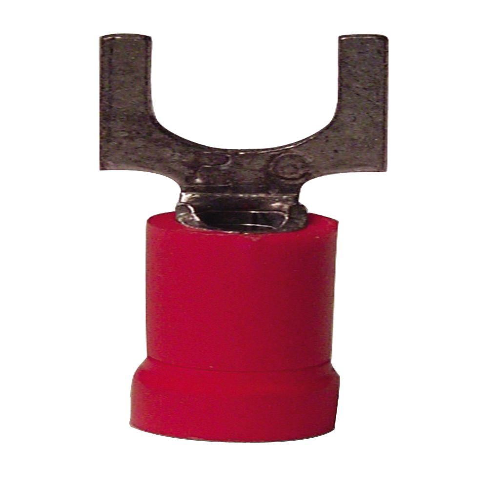 Gardner Bender 2216 AWG 810 Stud Size Spade Terminal, Vinyl Red (10