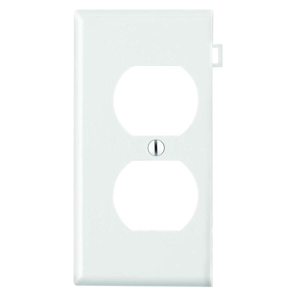 Leviton Sectional 1Gang Duplex Outlet Wall Plate, White9050PSE800W