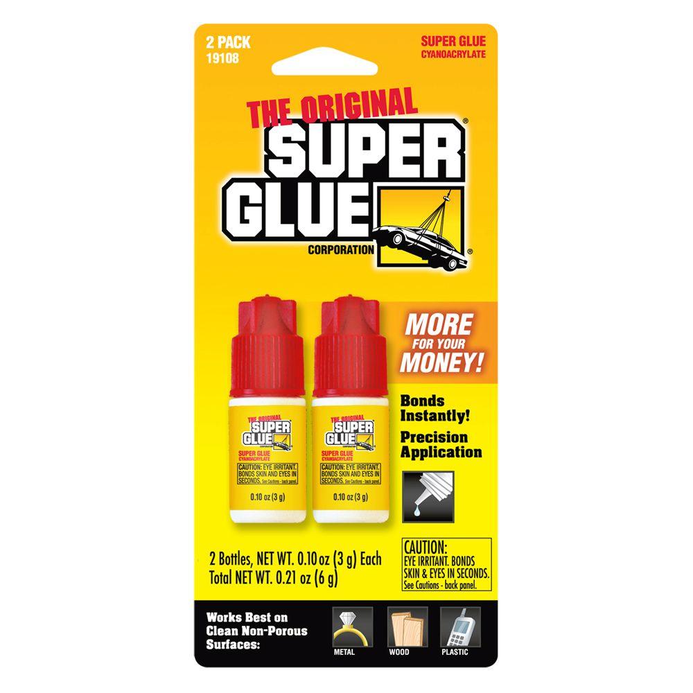 Super Glue 0.10 oz. Glue Bottle, (2) 0.10 oz. Bottles per card, (12