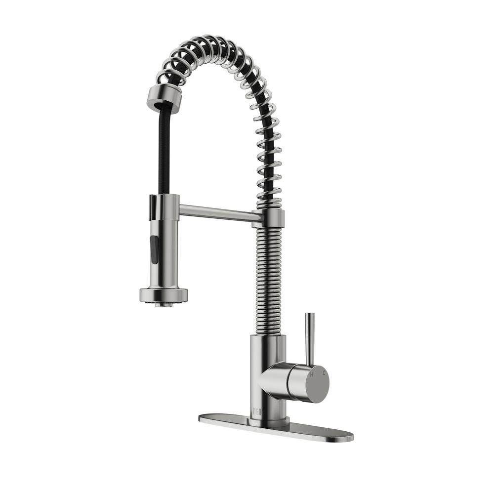 VIGO Edison Single Handle Pull Out Sprayer Kitchen Faucet With