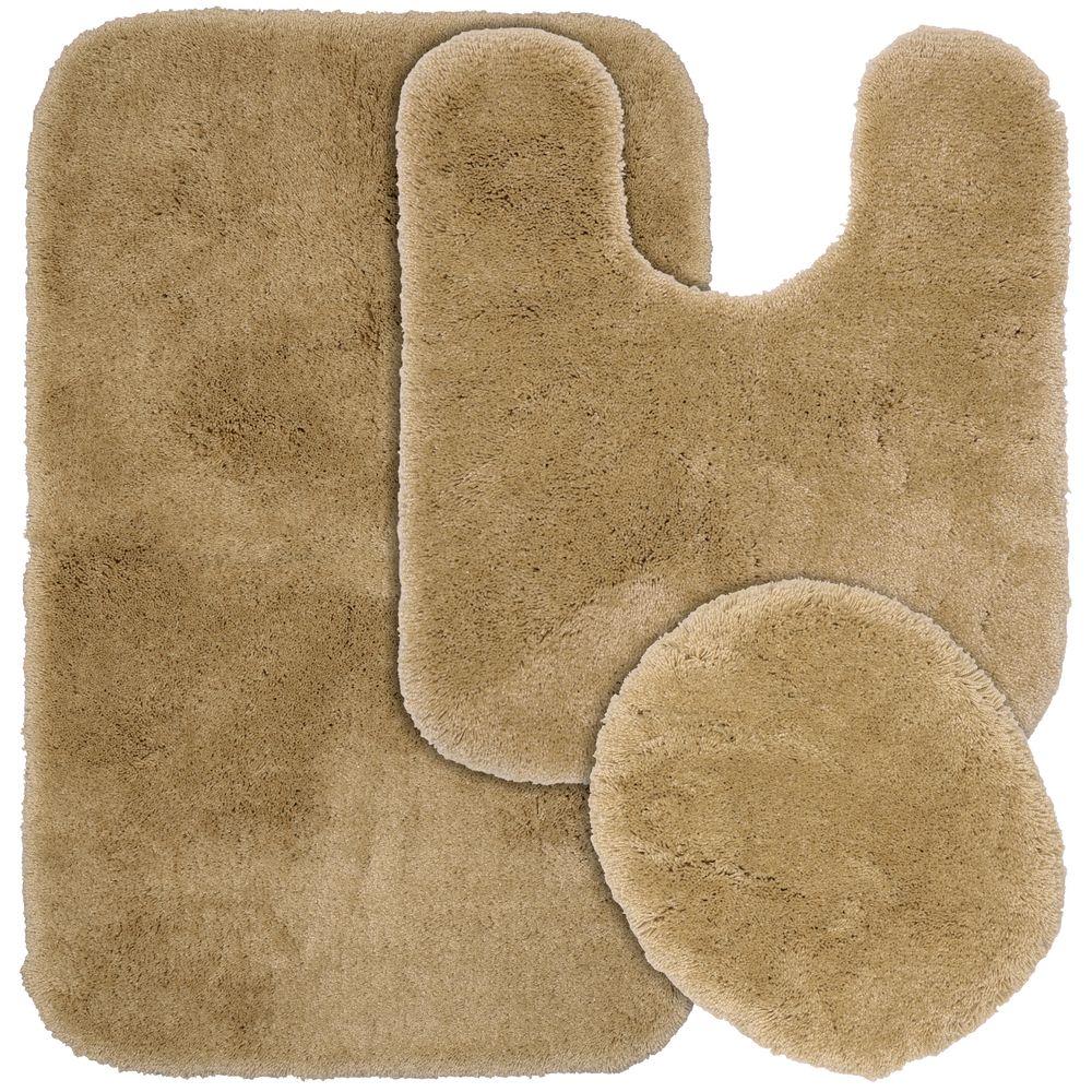 Garland Rug Finest Luxury Taupe 21 In X 34 Washable Bathroom 3 Piece Set