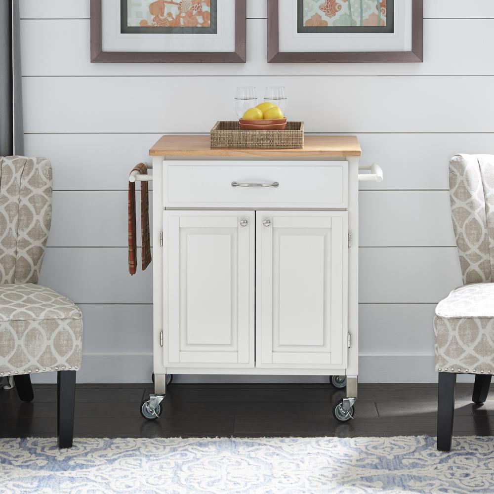 Homestyles Dolly Madison White Kitchen Cart 4507 95 The Home Depot
