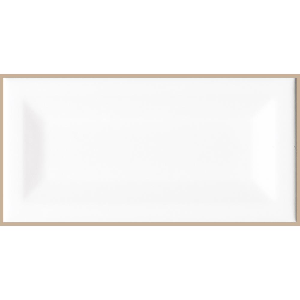 MSI White Glossy Inverted Beveled 3 in. x 6 in. Glazed Ceramic Wall