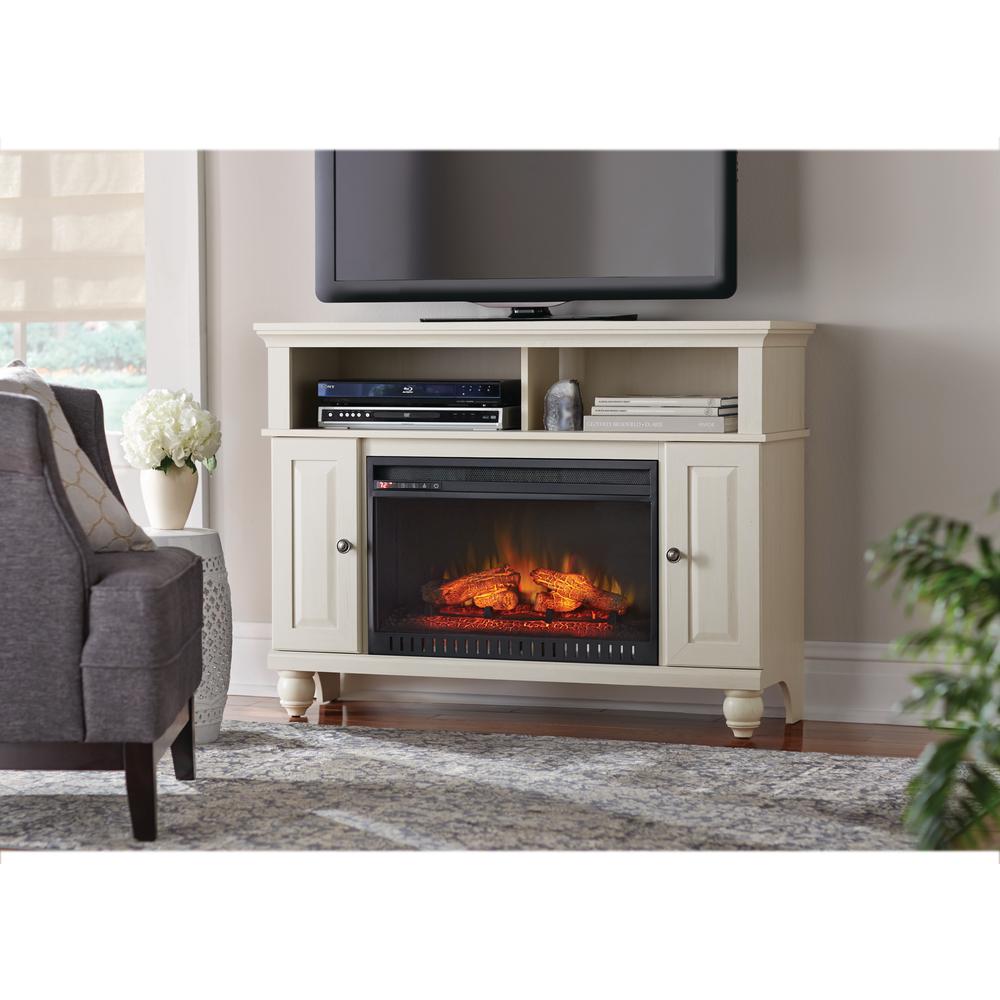 Home Decorators Collection Ashurst 46 In Tv Stand Infrared Electric Fireplace In Washed Linen Wsfp46echd 5 The Home Depot