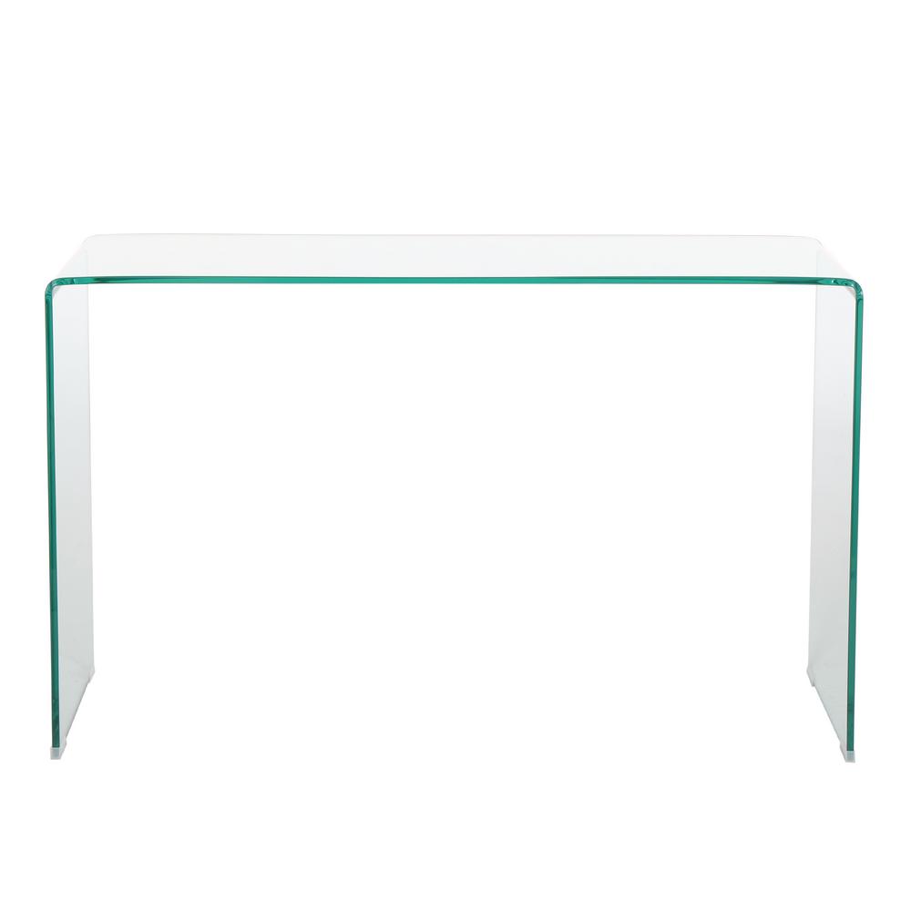 Noble House Cadyn Clear Tempered Glass Console Table 7663 The