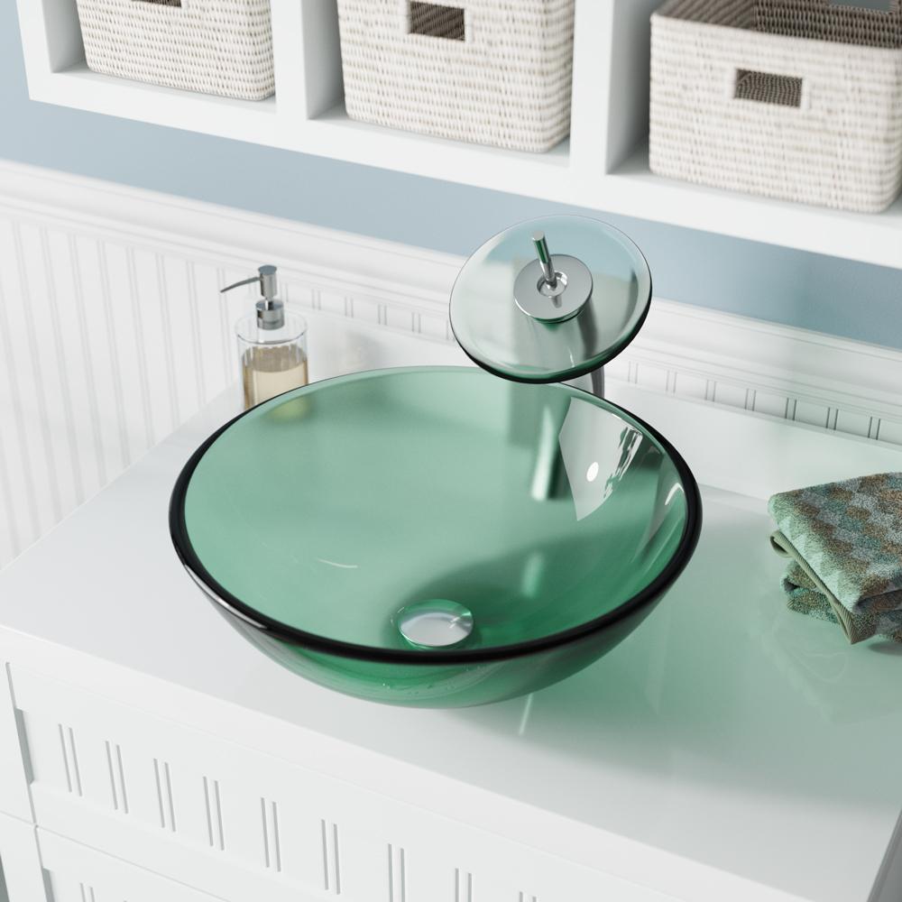 Mr Direct Glass Vessel Sink In Emerald