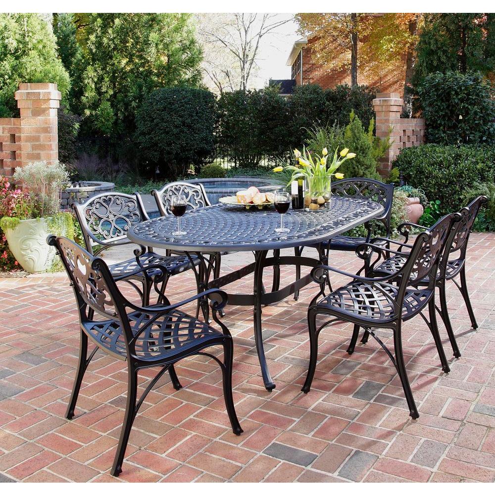 Home Styles Biscayne Black 7Piece Patio Dining Set5554338 The Home