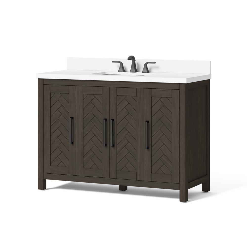 Unbranded Leary 48 In W X 34 5 H Bath Vanity Dark Brown Leary 48 In W X 34 5 H Bath Vanity