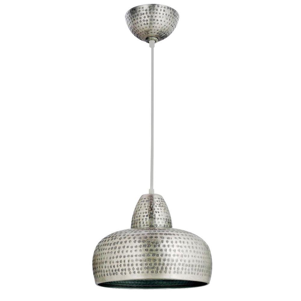 Kenroy Home Bazaar 1Light Antique Nickel Pendant92083ANI The Home Depot