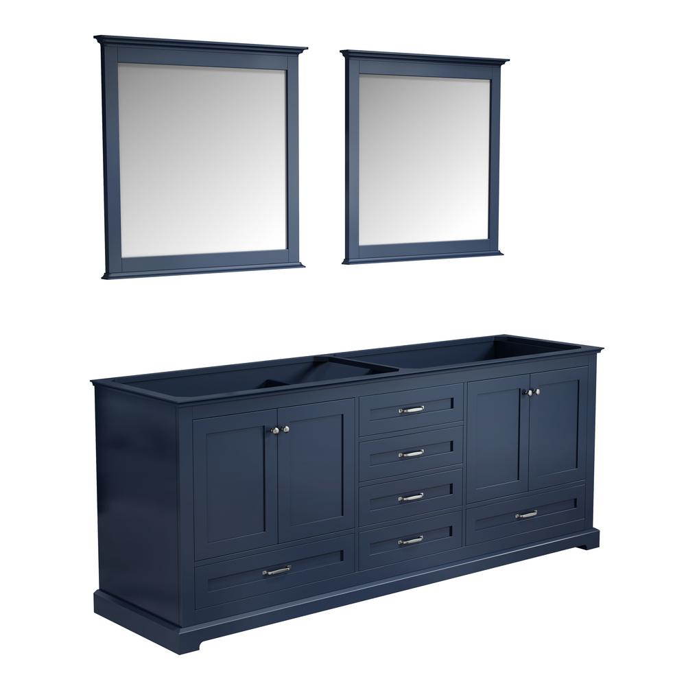 Lexora Dukes 80 In Navy Blue Double Vanity No Top And 30 In
