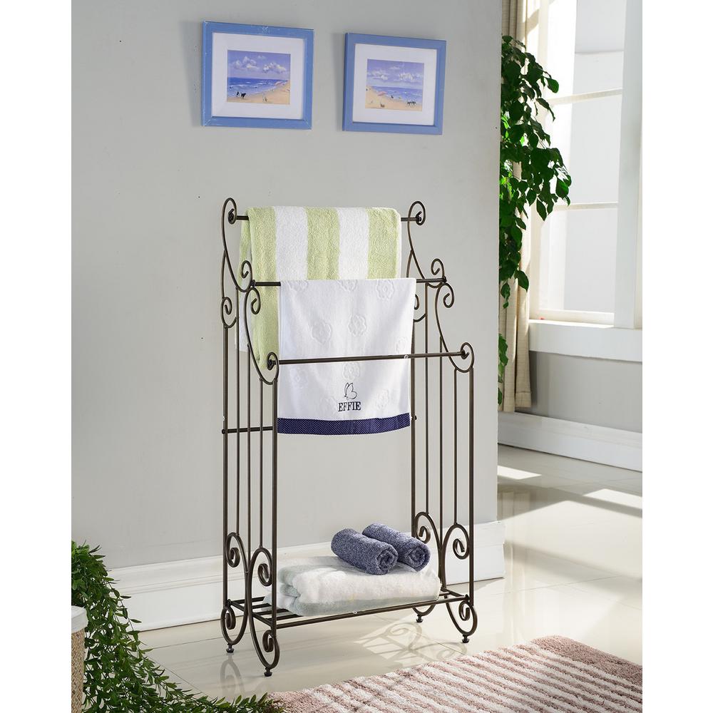Kings Brand Furniture Towel Racks Bathroom Hardware The Home Depot Clic Bronze Freestanding 3 Bar Towel Rack