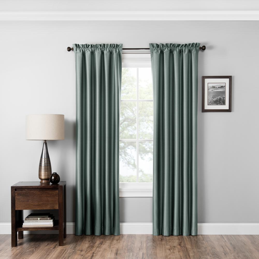 Eclipse Miles Blackout Window Curtain Panel In Smokey Blue 42 Miles Blackout Window Curtain Panel In Smokey Blue 42 W X 84 L