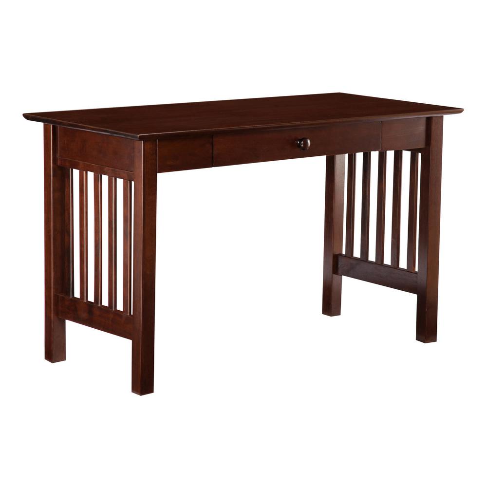 Atlantic Furniture Mission Walnut Writing Desk AH11214 The Home Depot