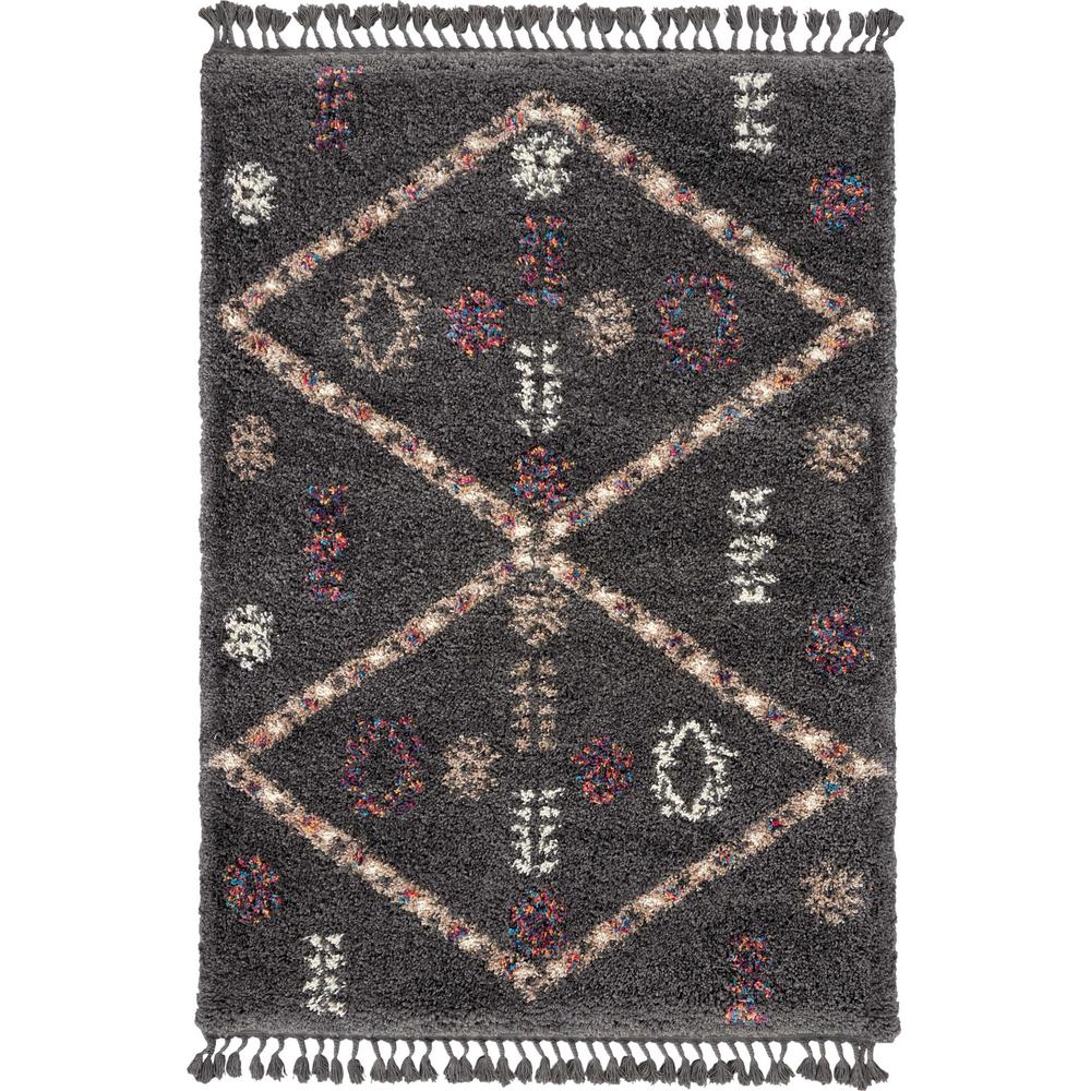 Nourison Nordic Shag 4' x 6' Grey Scandinavian Area Rug465276 The