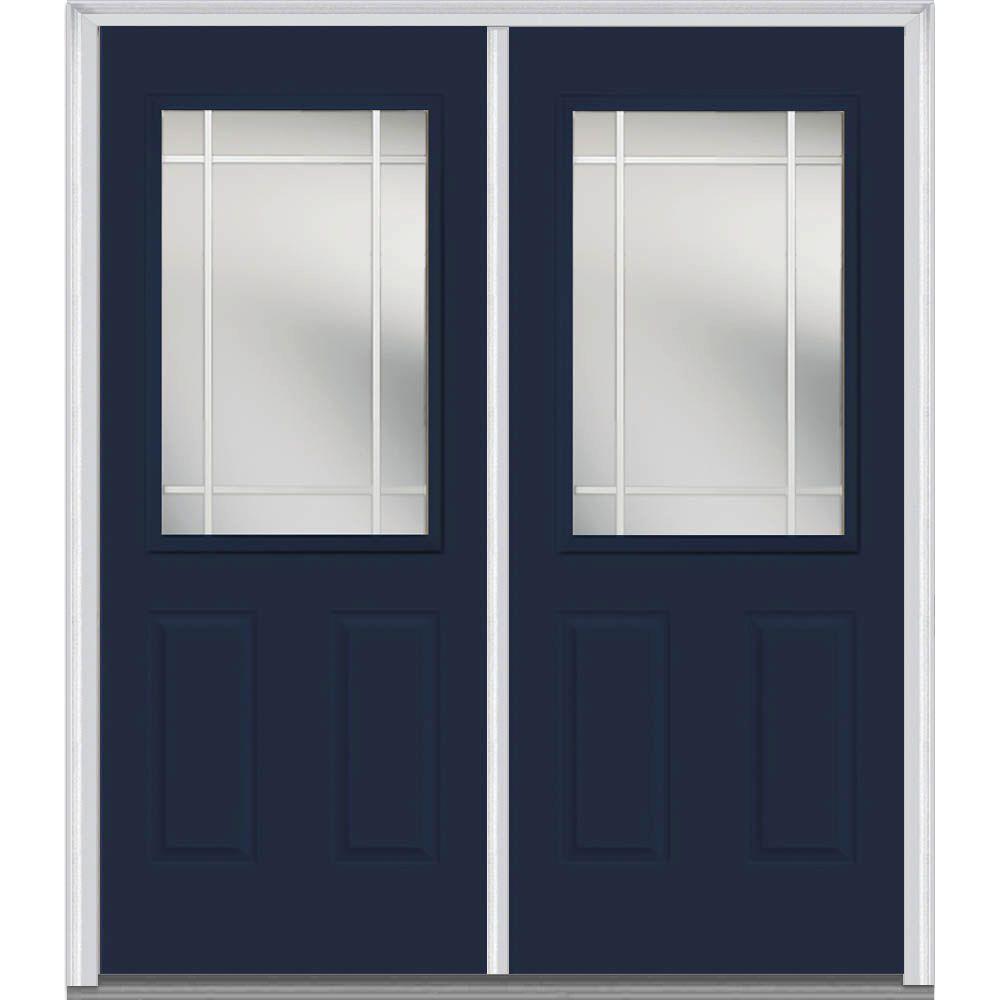 Mmi Door 72 In X 80 In Prairie Internal Muntins Right Hand Inswing 1 2 Lite Clear 2 Panel