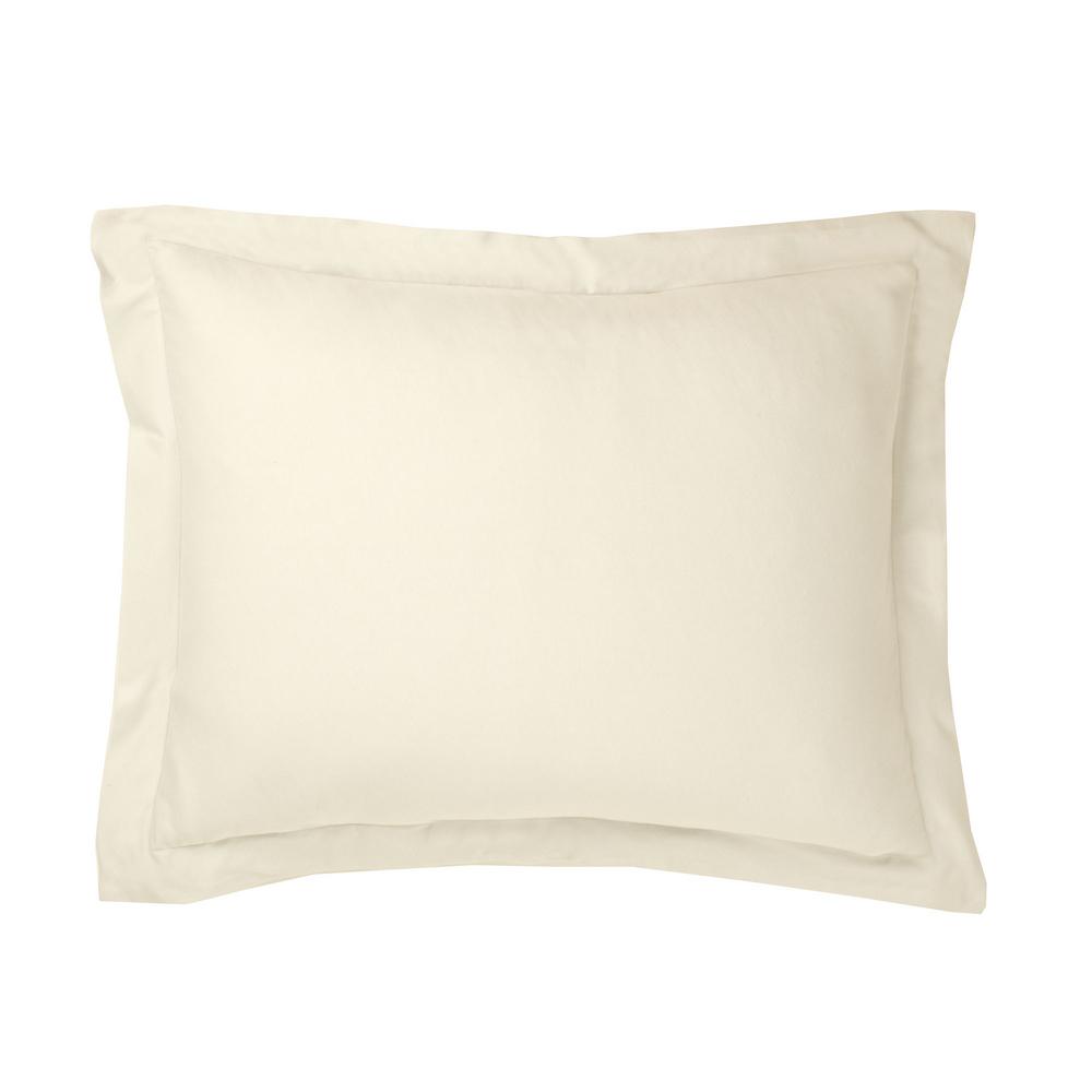 The Company Store Jersey Knit Ivory Solid Cotton King Pillowcase