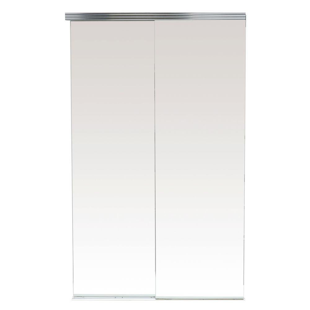 impact plus 108 in. x 80 in. polished edge backed mirror aluminum