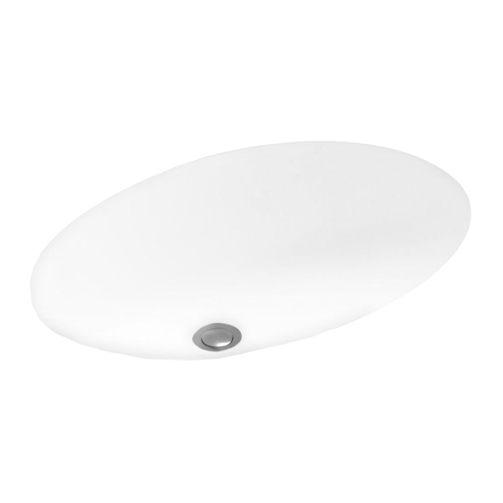 19 In Oval Undermount Bathroom Sink In White