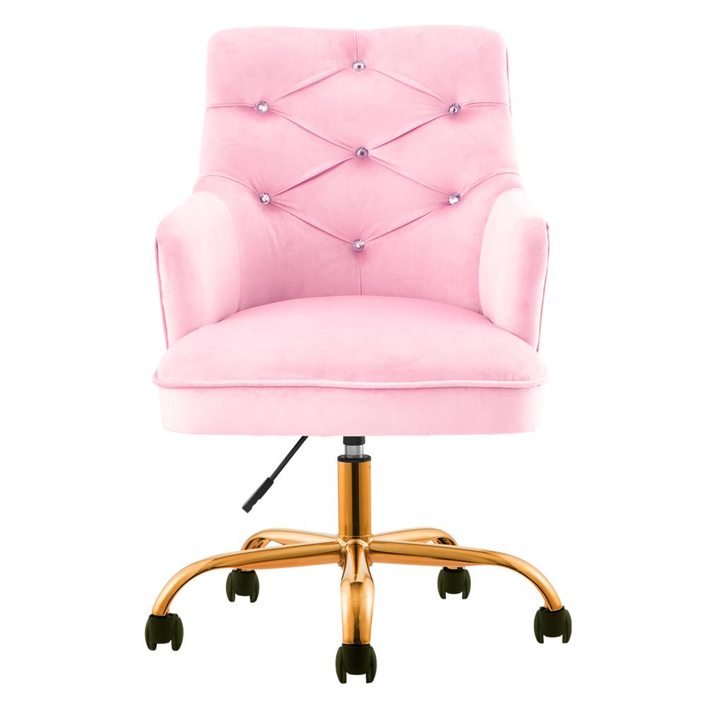 Boyel Living Tufted Pink Velvet Swivel Office Chair with Adjustable Height-WF-ZC200 - The Home Depot