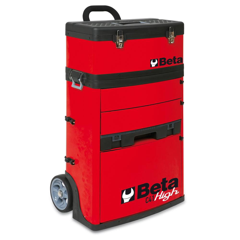 Beta 21 In Mobile Tool Utility Cart With 3 Slide Out Drawers And
