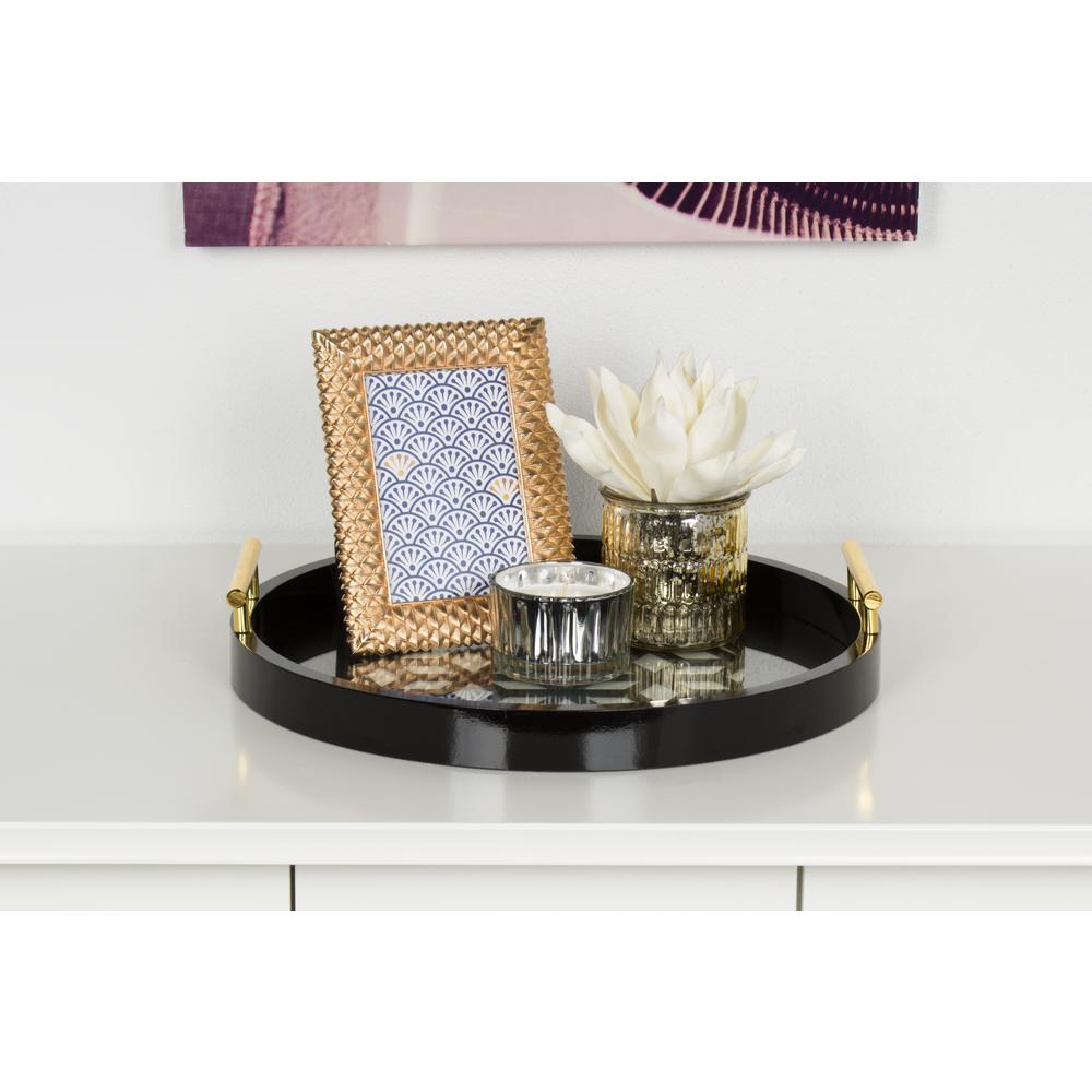 black decorative tray