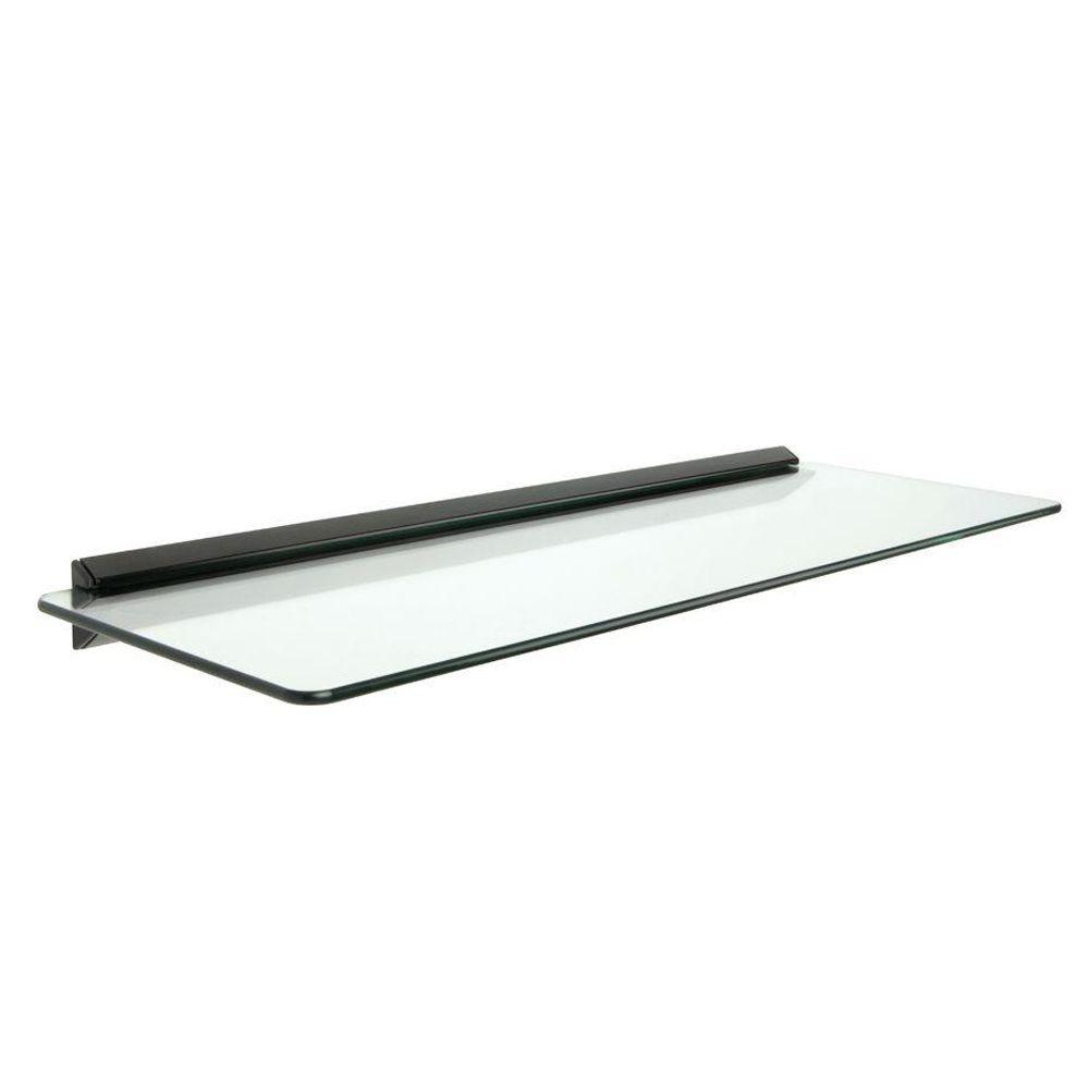 Knape & Vogt 8 in. x 24 in. Black Glass Decorative Shelf Kit-89 BLK ...