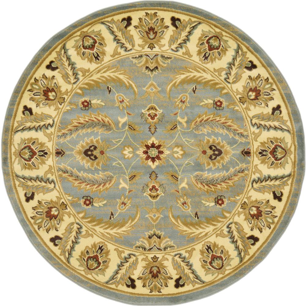 Unique Loom Solid Gabbeh Light Blue 6 ft. 7 in. x 6 ft. 7 in. Round