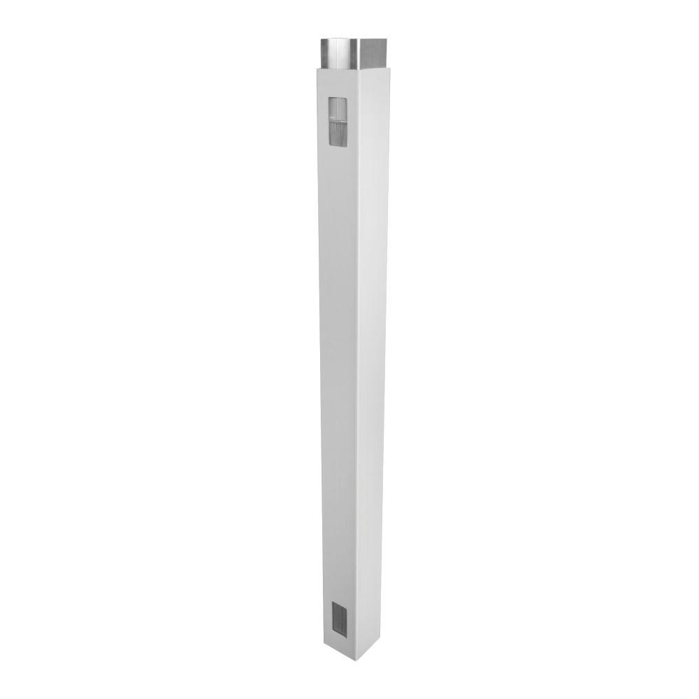 WamBam Fence No Dig Permanent 4 In X 4 In X 4 Ft White Vinyl Fence