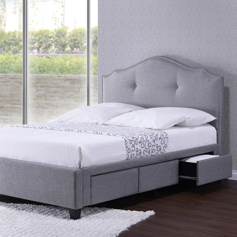 Baxton Studio Armeena Gray Queen Upholstered Bed 28862 6265 Hd The Baxton Studio Armeena Gray Queen Upholstered Bed