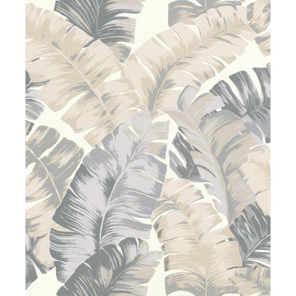 Rasch Pisang Neutral Palm Leaf Wallpaper Rh The Home Depot