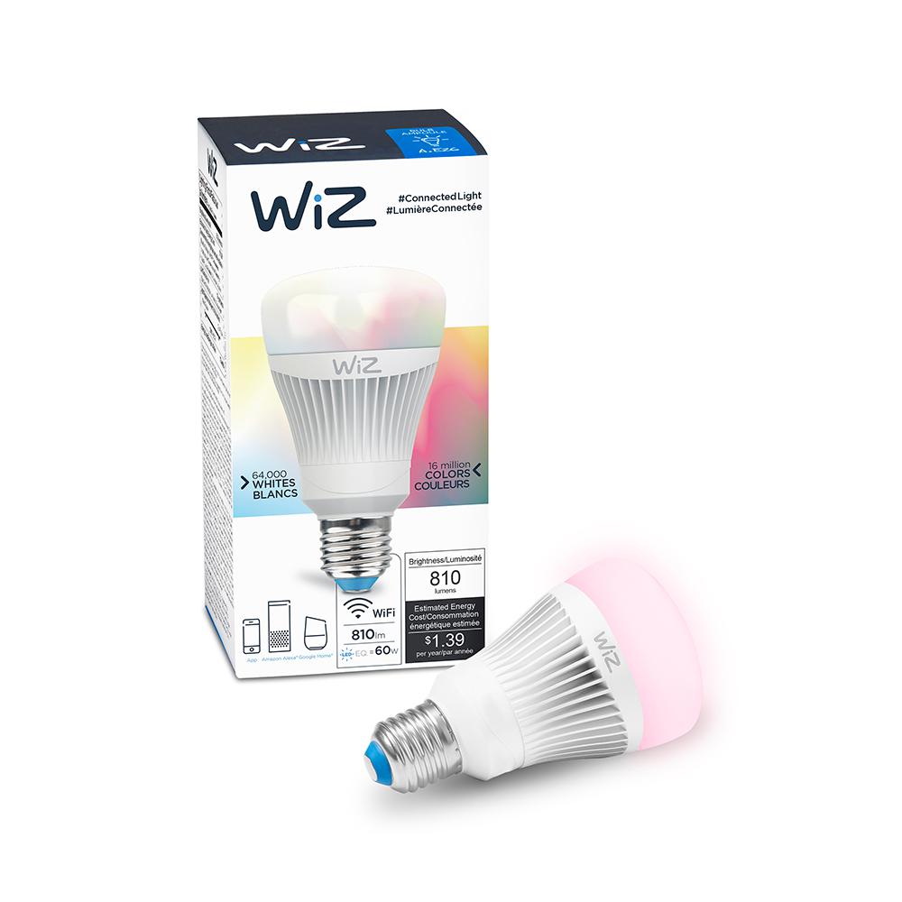 Wiz 60w Equivalent A19 Colors And Tunable White Wi Fi Connected Smart Led Light Bulb Iz0126081 