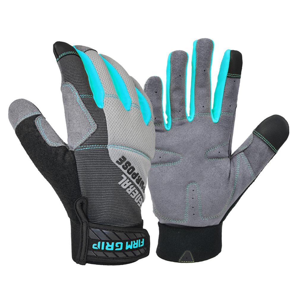 Firm Grip General Purpose Women's Medium Gray Synthetic Leather Glove