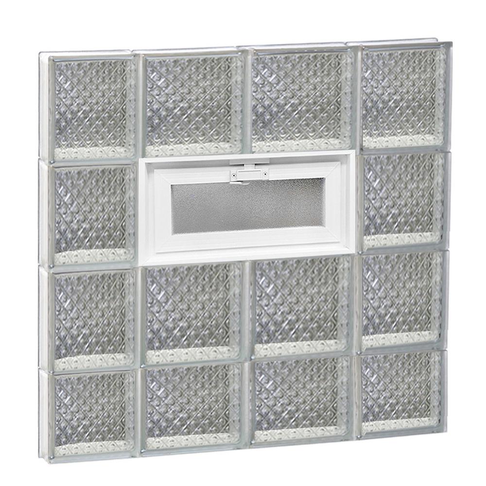 Clearly Secure 27 in. x 29 in. x 3.125 in. Diamond Pattern Glass Block
