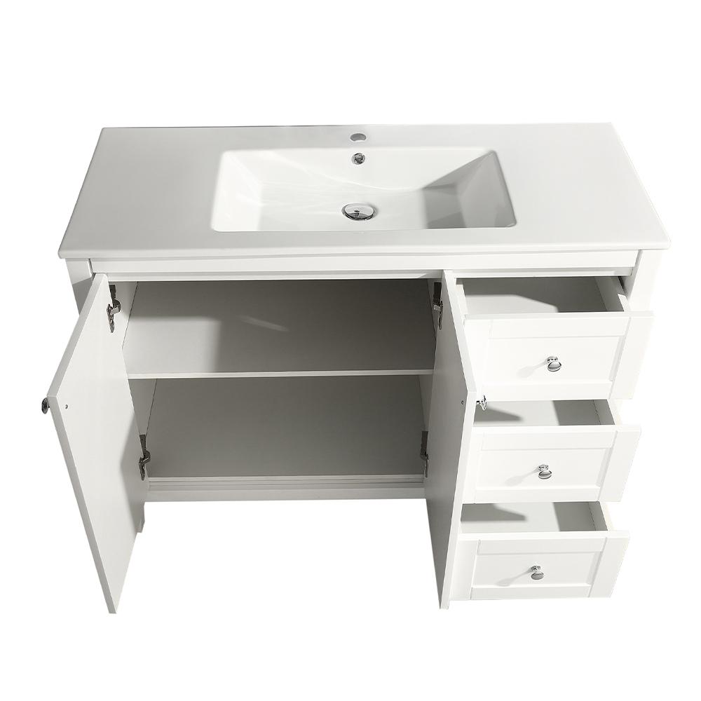 Swiss Madison Cannes 48 In Single 2 Doors 3 Drawers Bathroom Vanity In White With White Countertop With White Basin Sm Bv414 The Home Depot