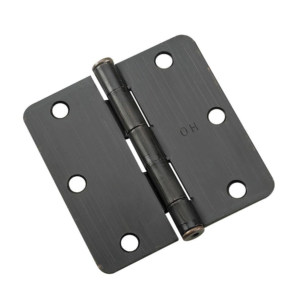 Onward 3 in. x 3 in. OilRubbed Bronze Full Mortise Butt Hinge with 1/4