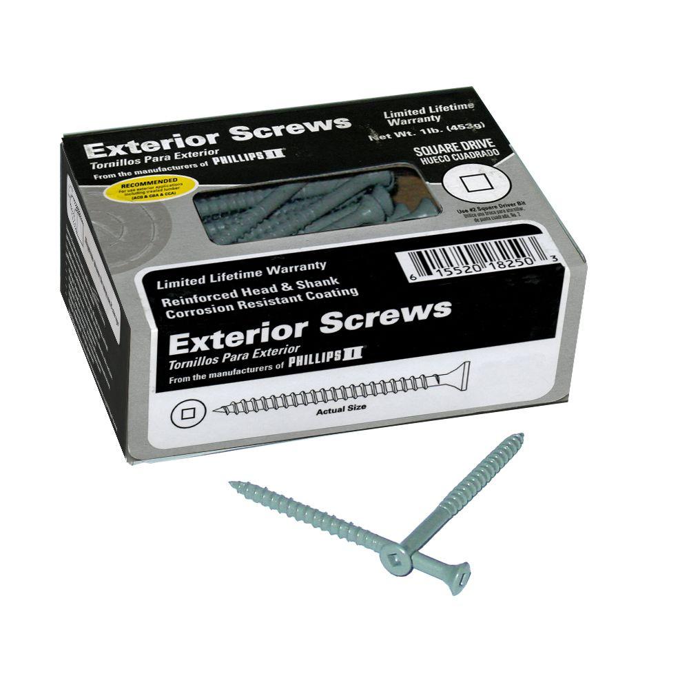 Phillips Fastener 8 3 in. Internal Square FlatHead Wood Deck Screws