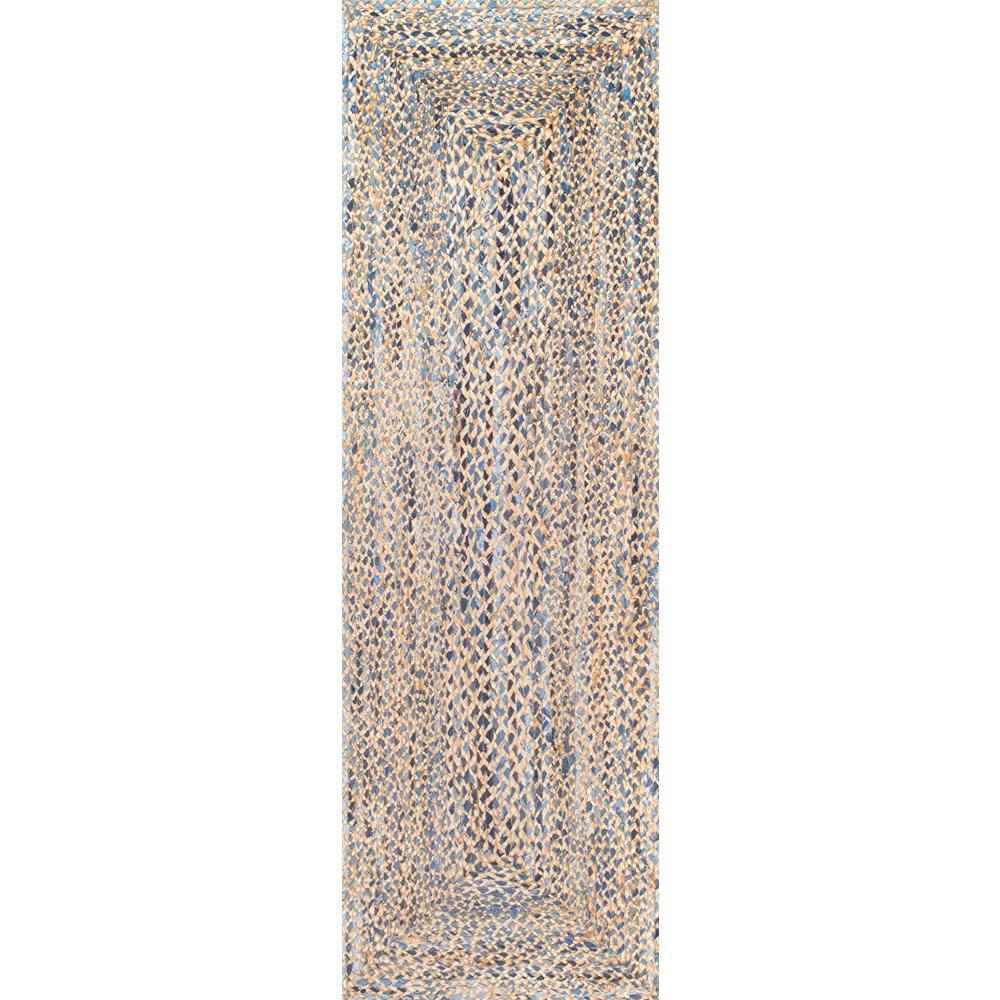 nuLOOM Eliz Jute Blue 2 ft. 6 in. x 10 ft. Runner RugMGDR01A26010