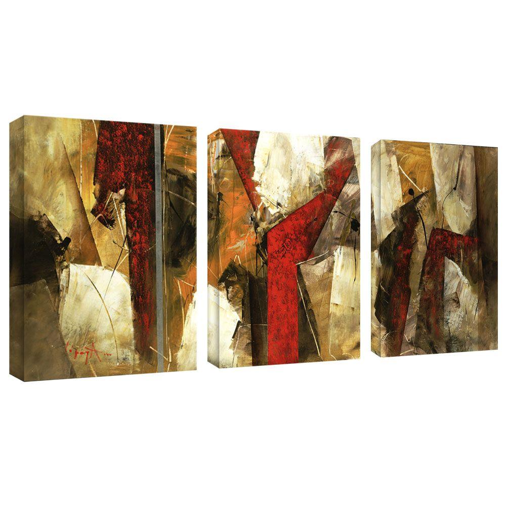 Trademark Fine Art 14 in. x 19 in. Abstract IX 3Piece Canvas Art SetMA044set The Home Depot