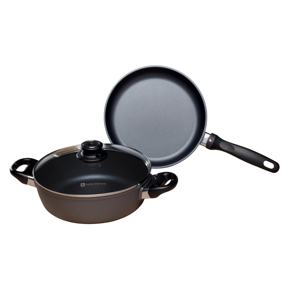 Swiss Diamond Induction 3Piece Assorted Cookware Set, Fry Pan and